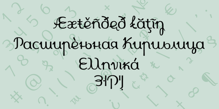 Beispiel einer Cursivica Regular-Schriftart